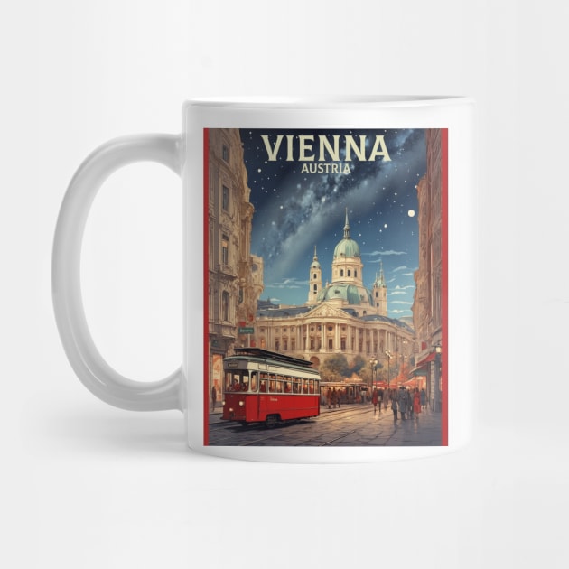 Vienna Austria Starry Night Vintage Travel Poster Tourism by TravelersGems